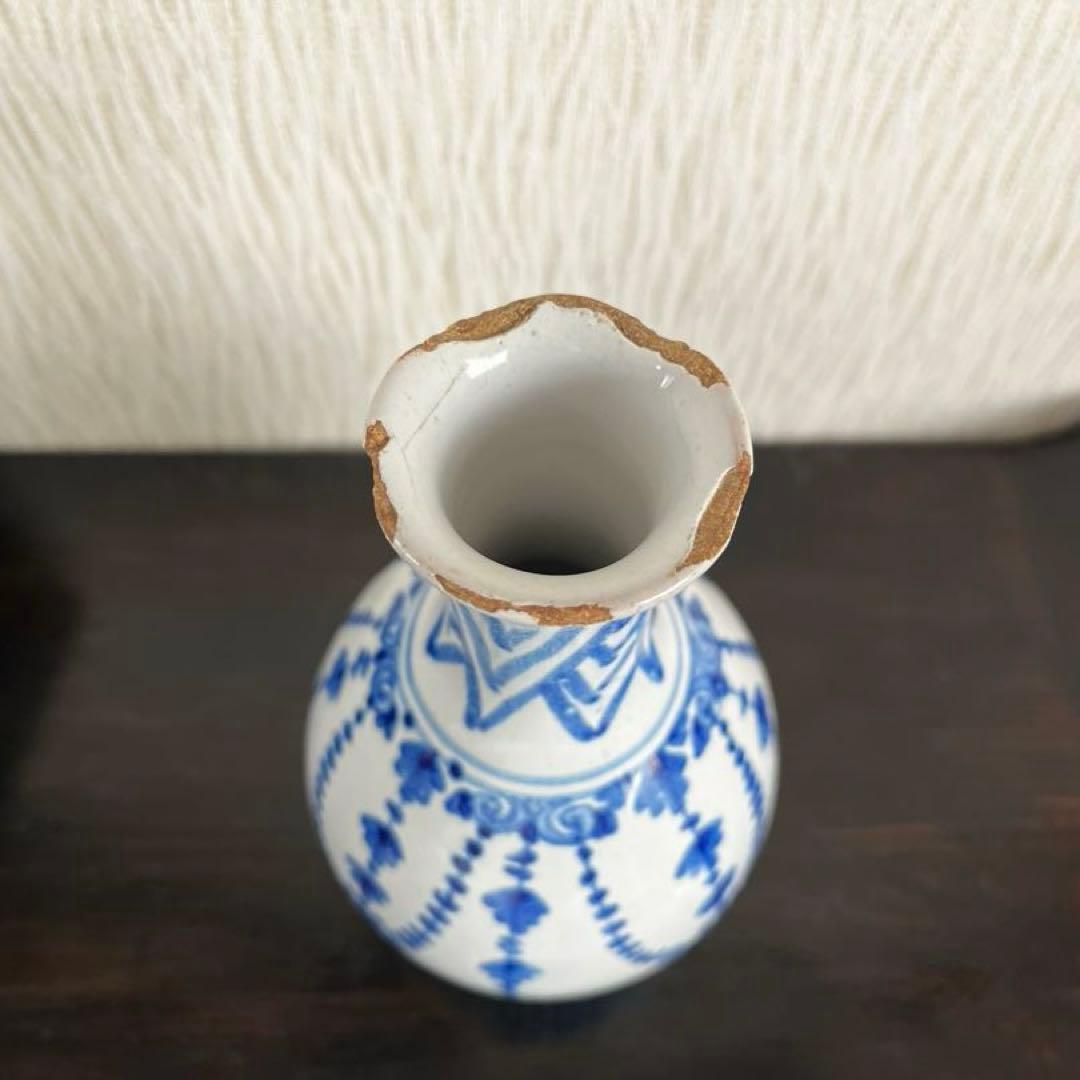 ヌヴェール窯　ファイアンス　徳利　花瓶