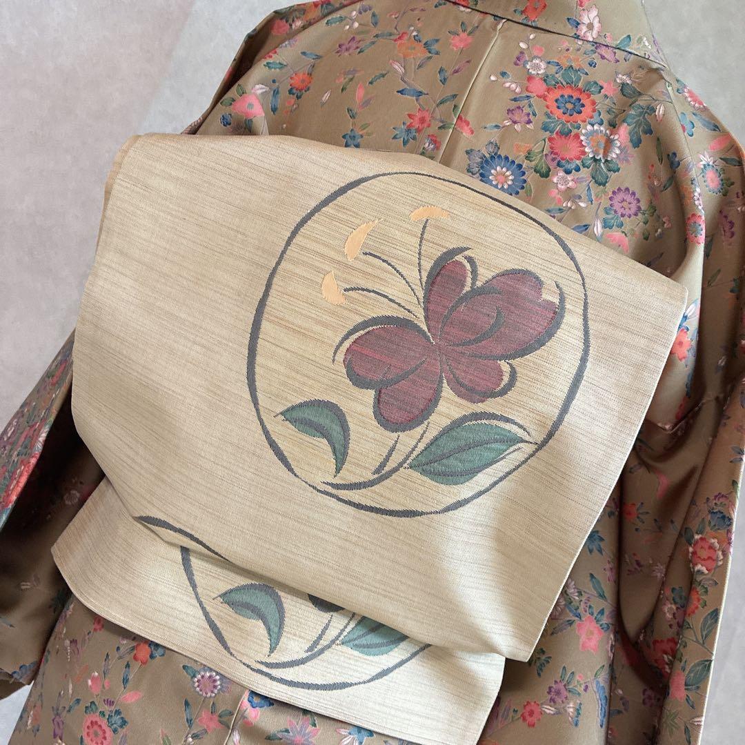 小紋　フルセット　着物　正絹　ロング丈　小花好きさん　大人の小花　J5