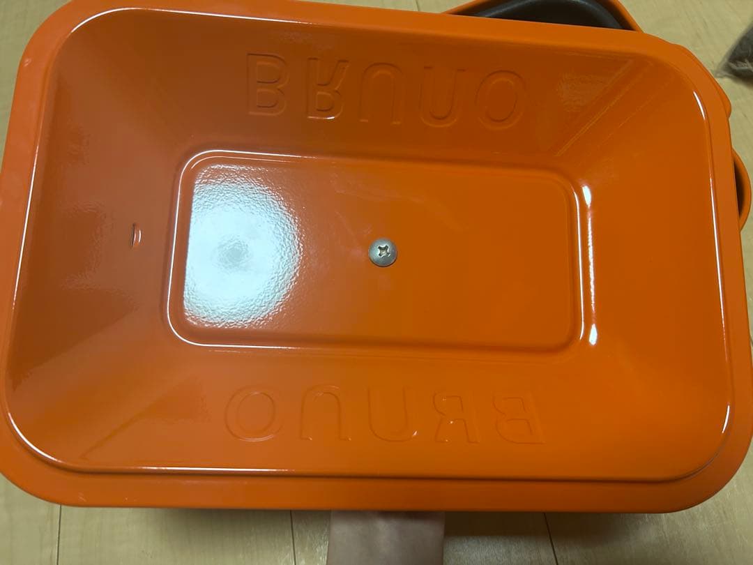 BRUNO コンパクトホットプレート　オレンジ たこやきプレート　鍋プレート付き