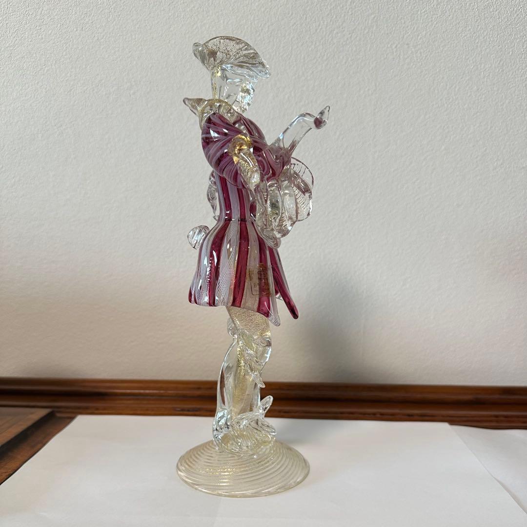 ☆ムラーノ☆ベネチアングラス☆バラリンレース／金彩☆大型 フィギュリン☆2体☆