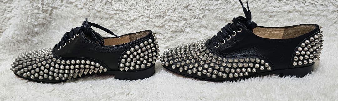 美品 クリスチャンル ブタン フラットシューズ　パンプス レザー　黒 23相当