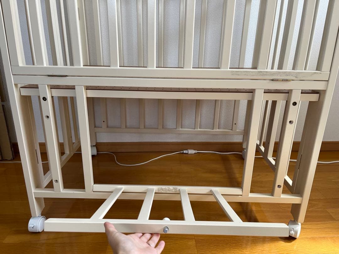 カトージ KATOJI ミニサイズ ベビーベッド クリーム色 付属品付き セール