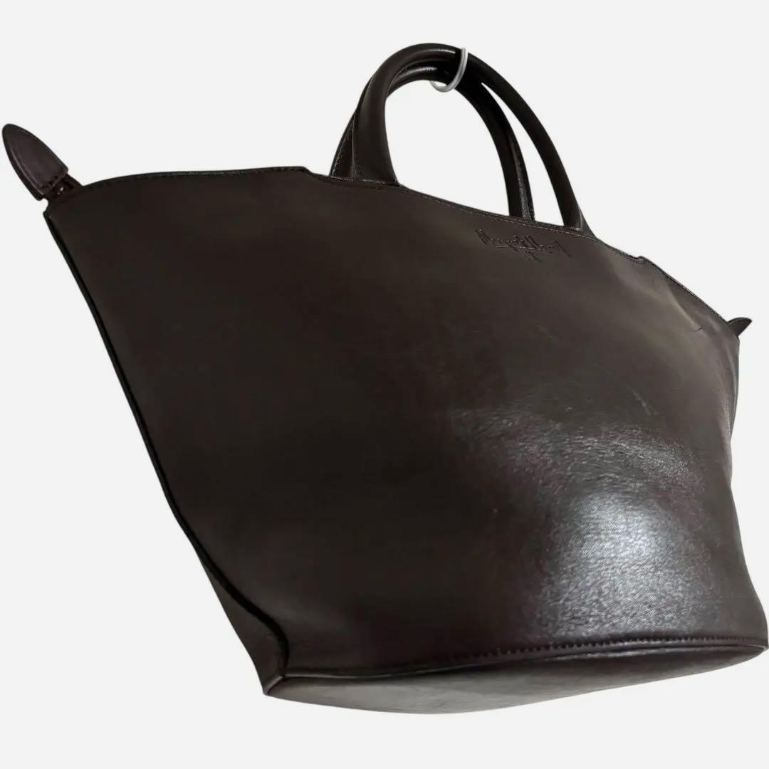 【希少】　マーガレットハウエル　レザー　ハンドバッグ　バケツ　ダークブラウン