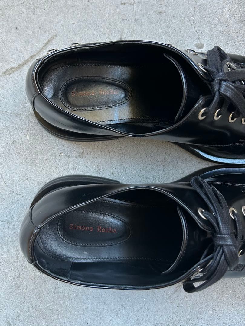 靴 Simone Rocha Heart Toe Derby Black 42