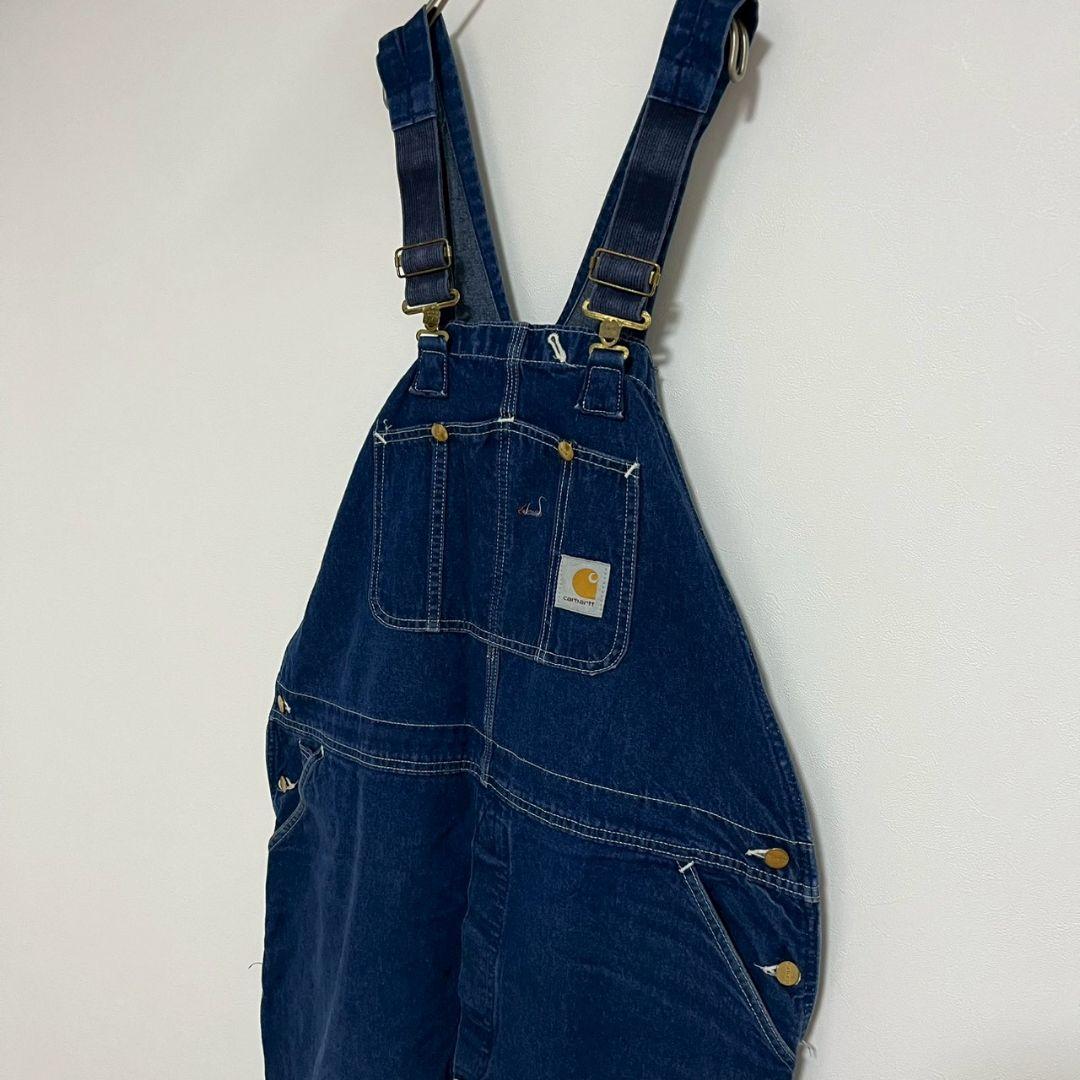 YBM55【USA製】Carhartt　オーバーオール【メンズ44×34】デニム