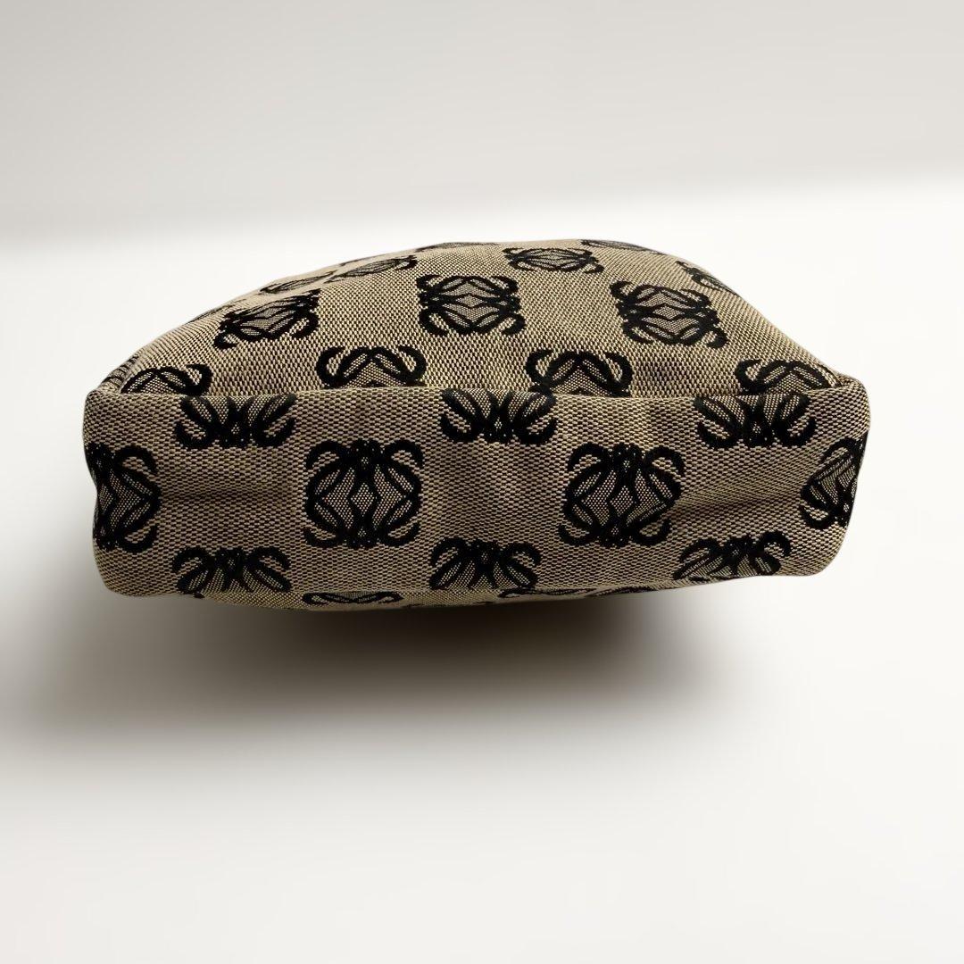 ロエベ 2387 リピート　アナグラム　ミニ　ハンドバッグ　レザー　キャンバス