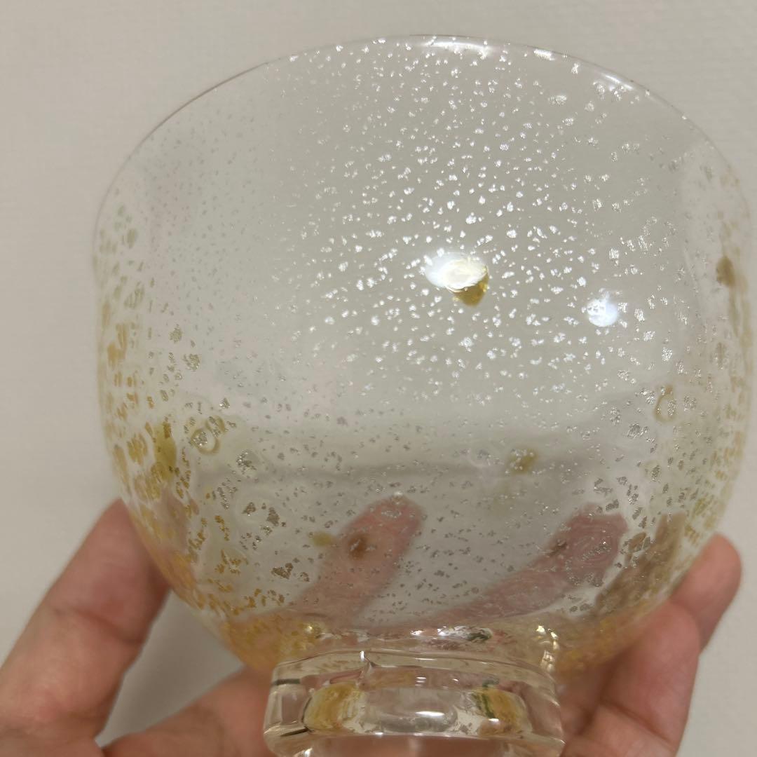 作家　ガラス作家　堀口幸子　金箔琥珀散 玻璃茶碗　茶道　抹茶椀