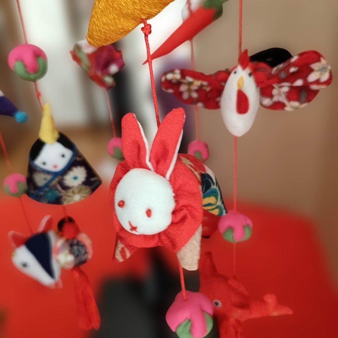 ひな祭り 吊るし飾り(みやび) 　赤　高さ(80cm)