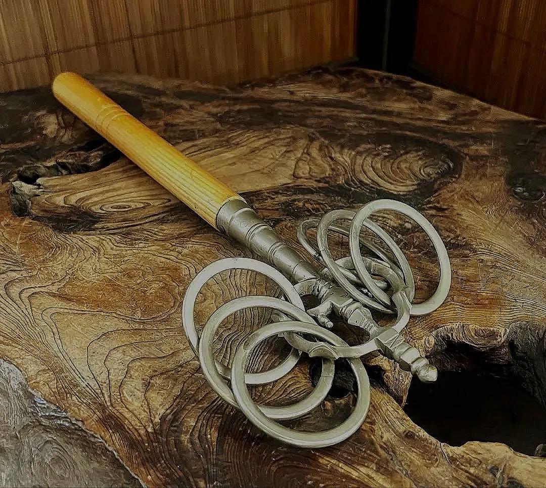仏教美術 時代 密教法具 真鍮 六環 錫杖