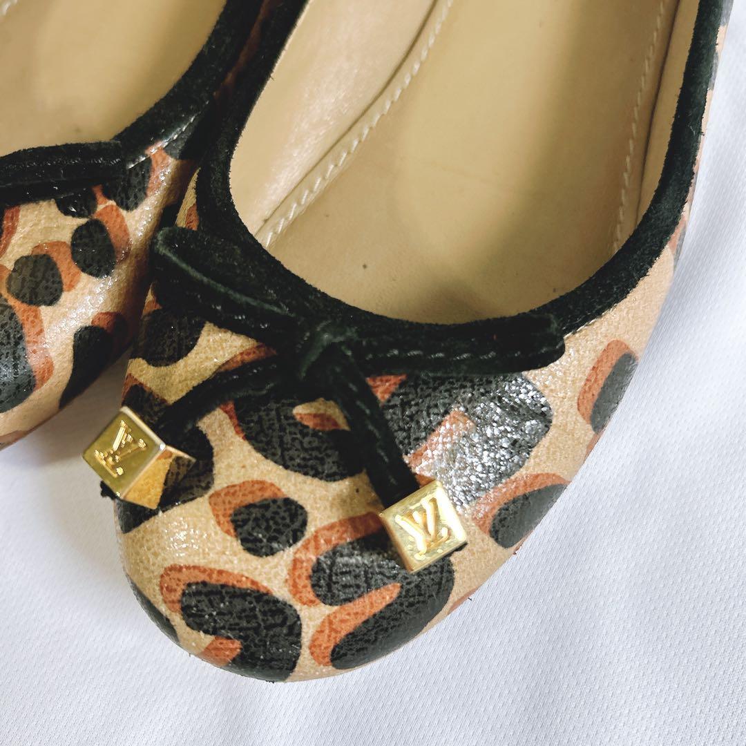 ルイヴィトンLOUISVUITTONフラットシューズ レオパード36 23cm