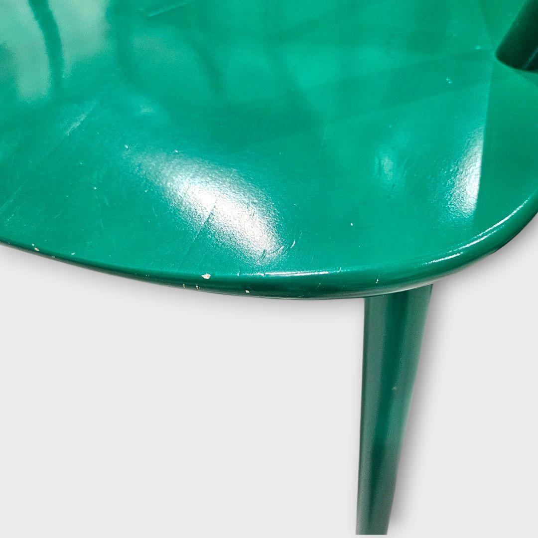 【希少品】柏木工 カシワ ダイニングチェア アームチェア グリーン ①