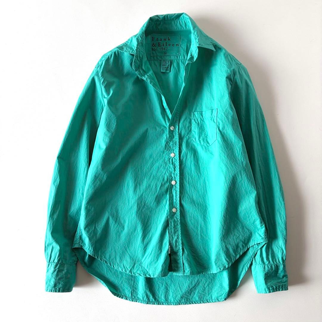 美品♡　フランク&アイリーン　Eileen　長袖　スキッパー　シャツ　XS　緑