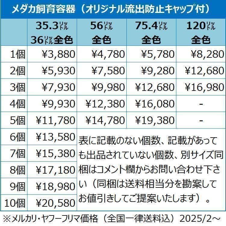 【限定特価】メダカ飼育ケース 36㍑x4個（4色あり）大雨対策付 金魚飼育容器