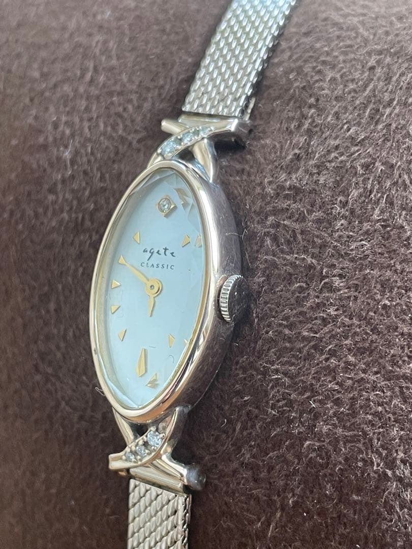 【agate】オーバルフェイスジュエリーウォ ッチ　腕時計