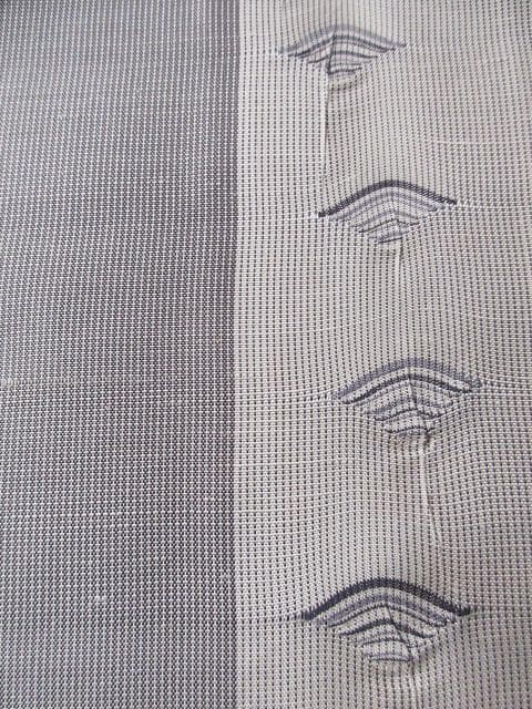 新古品！上質な紬＊グレー＆白＊特選高級＊着物＊トールサイズ＊１６７ｃｍ＊裄６７