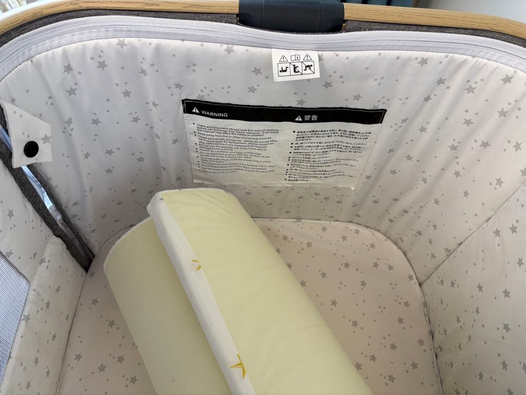 HZDMJ ベビーベッド 折りたたみ　グレー