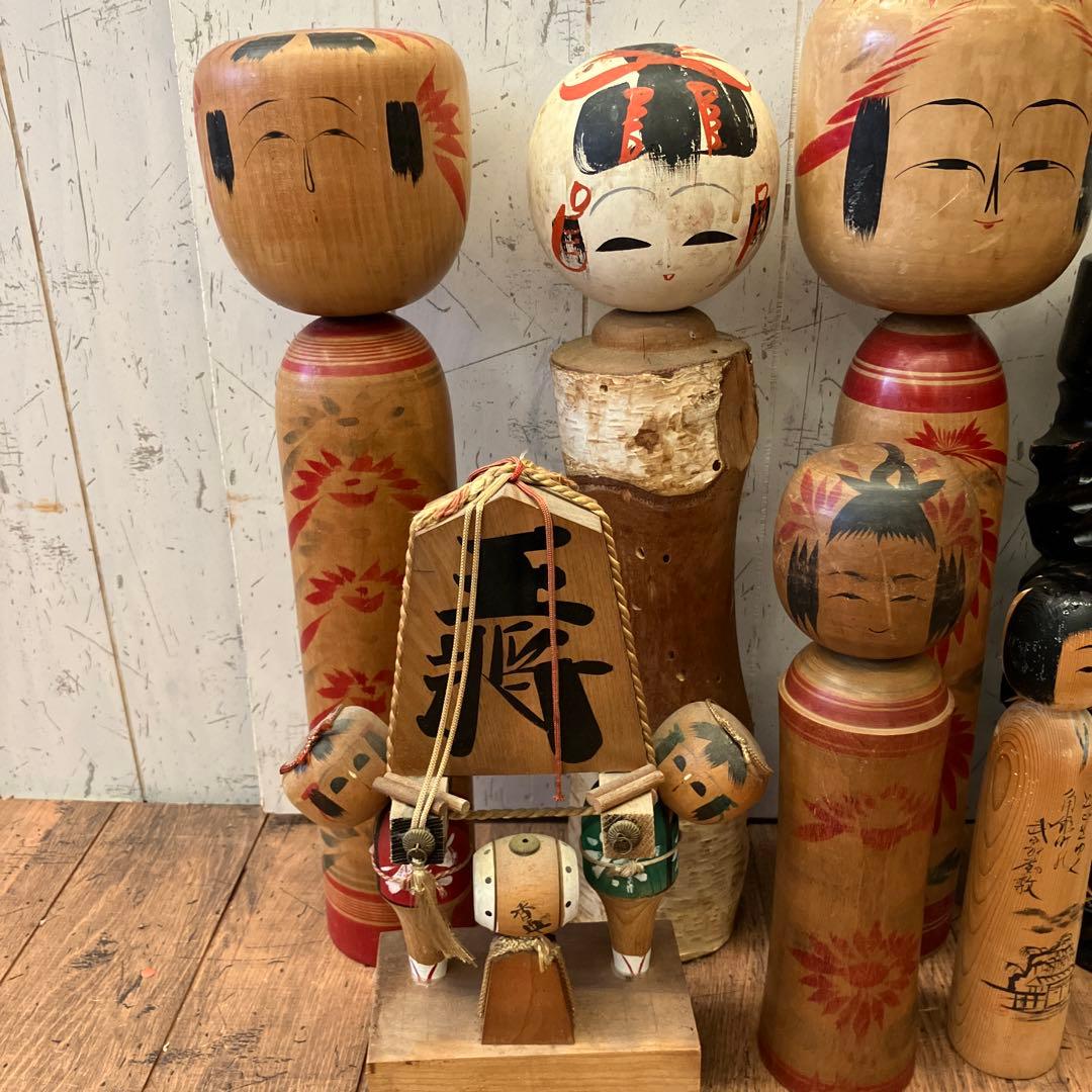 昭和レトロ 木製 こけし 小芥子 24体セット 伝統的なこけし人形セット