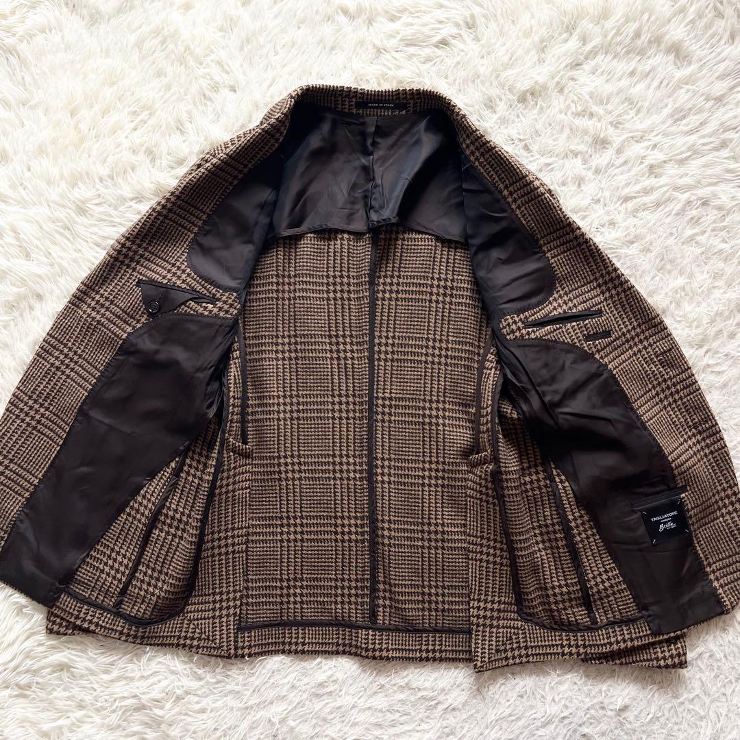 <極美品>TAGLIATORE ×ブリッラ ブラウン ウール ジャケット 50