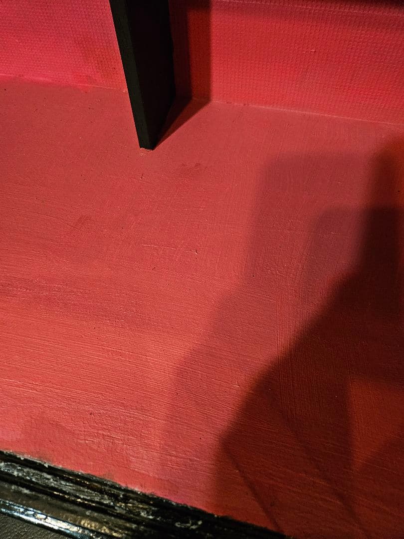 ショーケース　飾り棚　ガラス　引き出し　ブラックピンク　木製　ラック　昭和レトロ