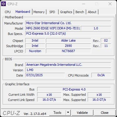 msi mpg z690 edge wifi ddr4 動作確認済み
