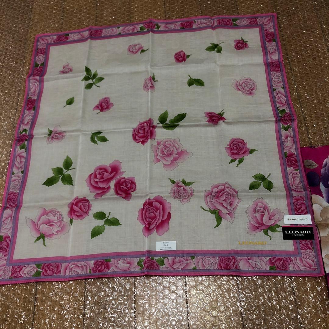 will様おまとめリクエスト3出品より合計4枚レオナールハンカチ 新品未使用
