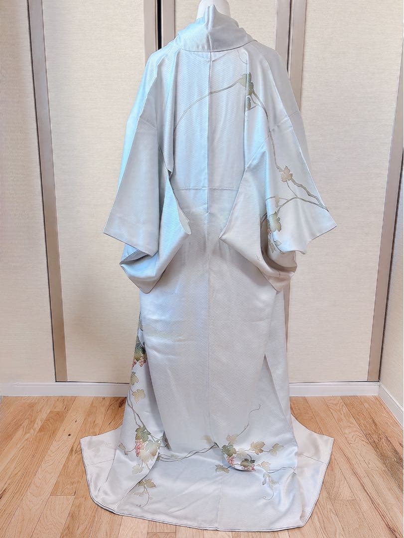 美品　訪問着　フルセット 本加賀友禅 裄66 葡萄 卒業式　入学式　M グレー