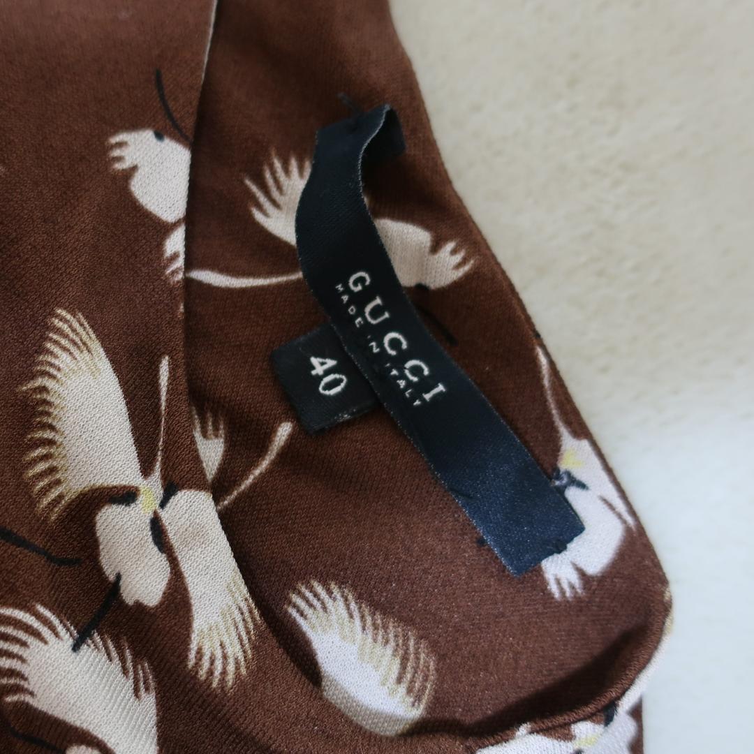新品未着用　GUCCI ワンショルダーキャミソール 　ブラウン　シルク
