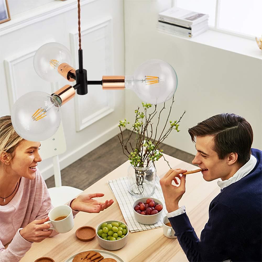 滲む凛々しさ レトロ 吊下げ灯 ソケット 3灯式ペンダントライト