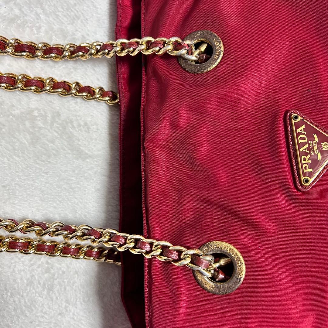 PRADA プラダ ナイロン キルティング チェーン ショルダーバッグ
