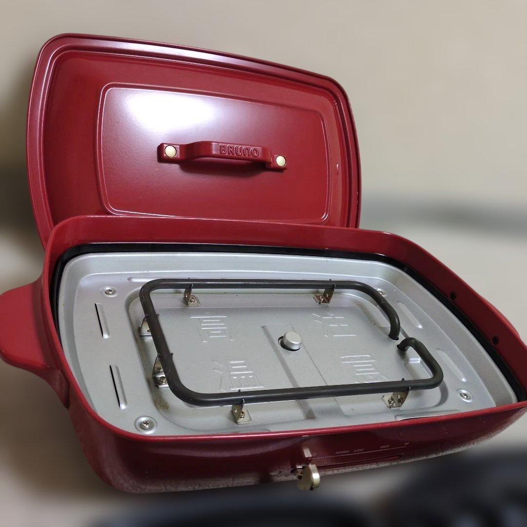 【美品】BRUNO ホットプレート グランデサイズ レッド