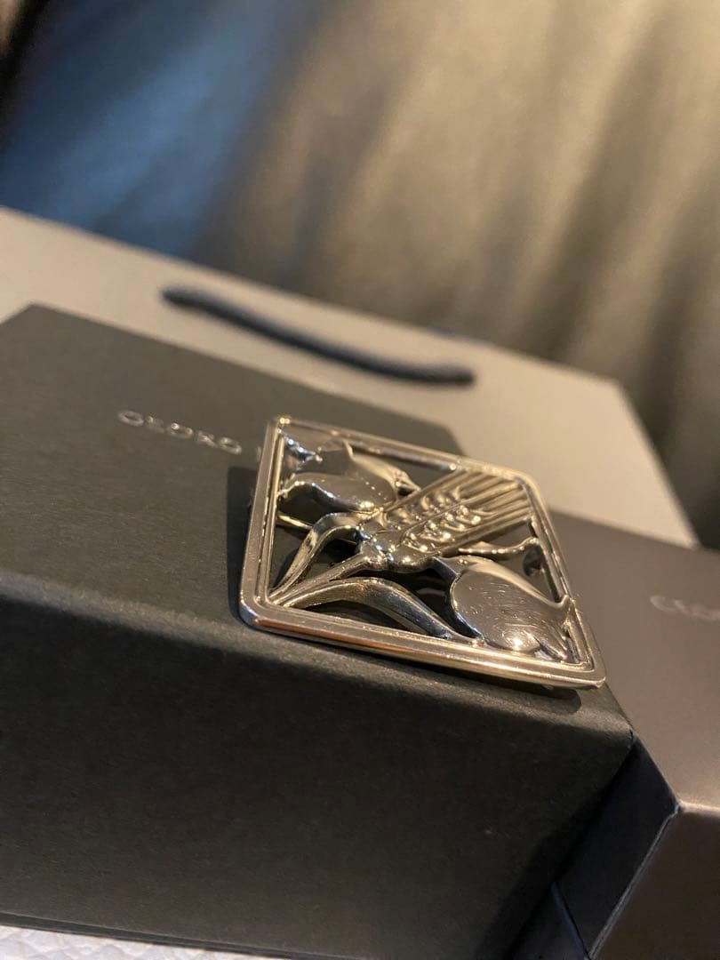 極美品  小鳥 麦 ブローチ #250 925 付属品完備