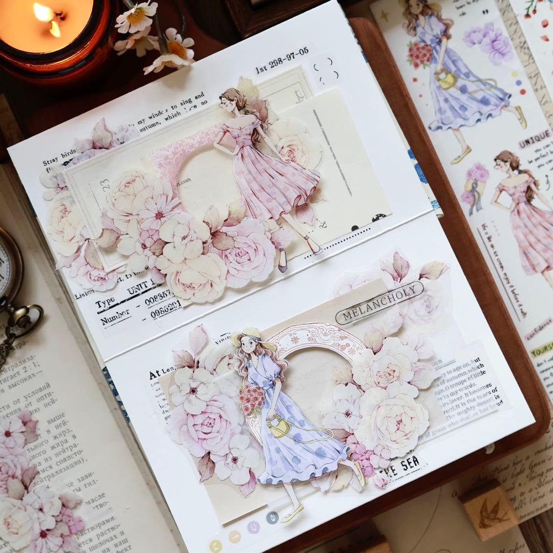 壹洱原创《语瑶-粉色》海外マスキングテープ　マステ 【2369】