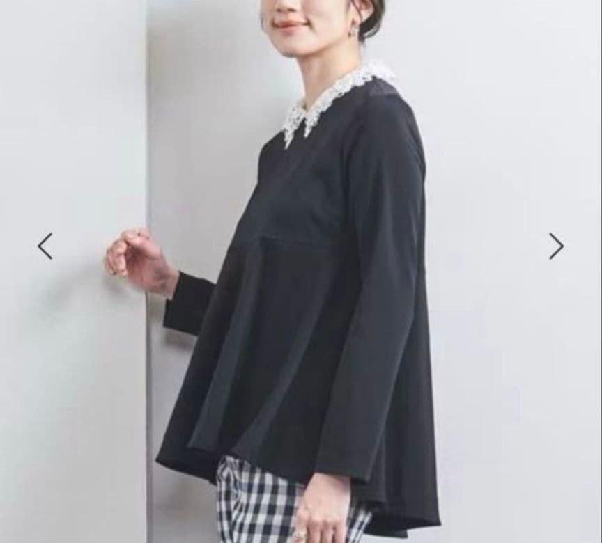 ユナイテッドアローズ FEEL CLEAN 2wayブラウス ペプラム ネイビー