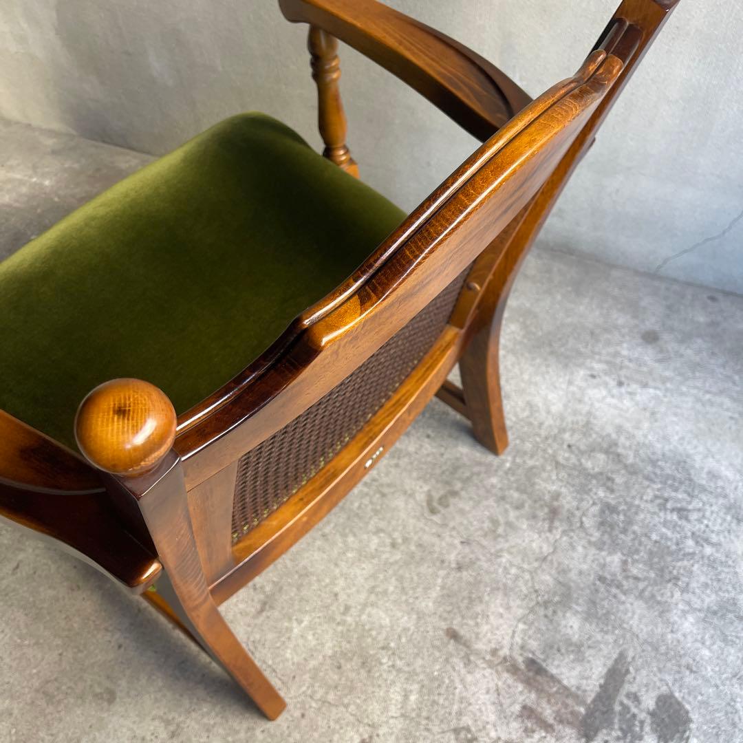 karimoku カリモク　コロニアル モケットグリーン アームチェア