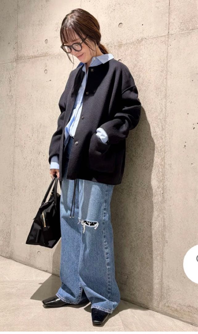 新品タグ付き　DOORS ウールリバーノーカーラミドルコート　NAVY