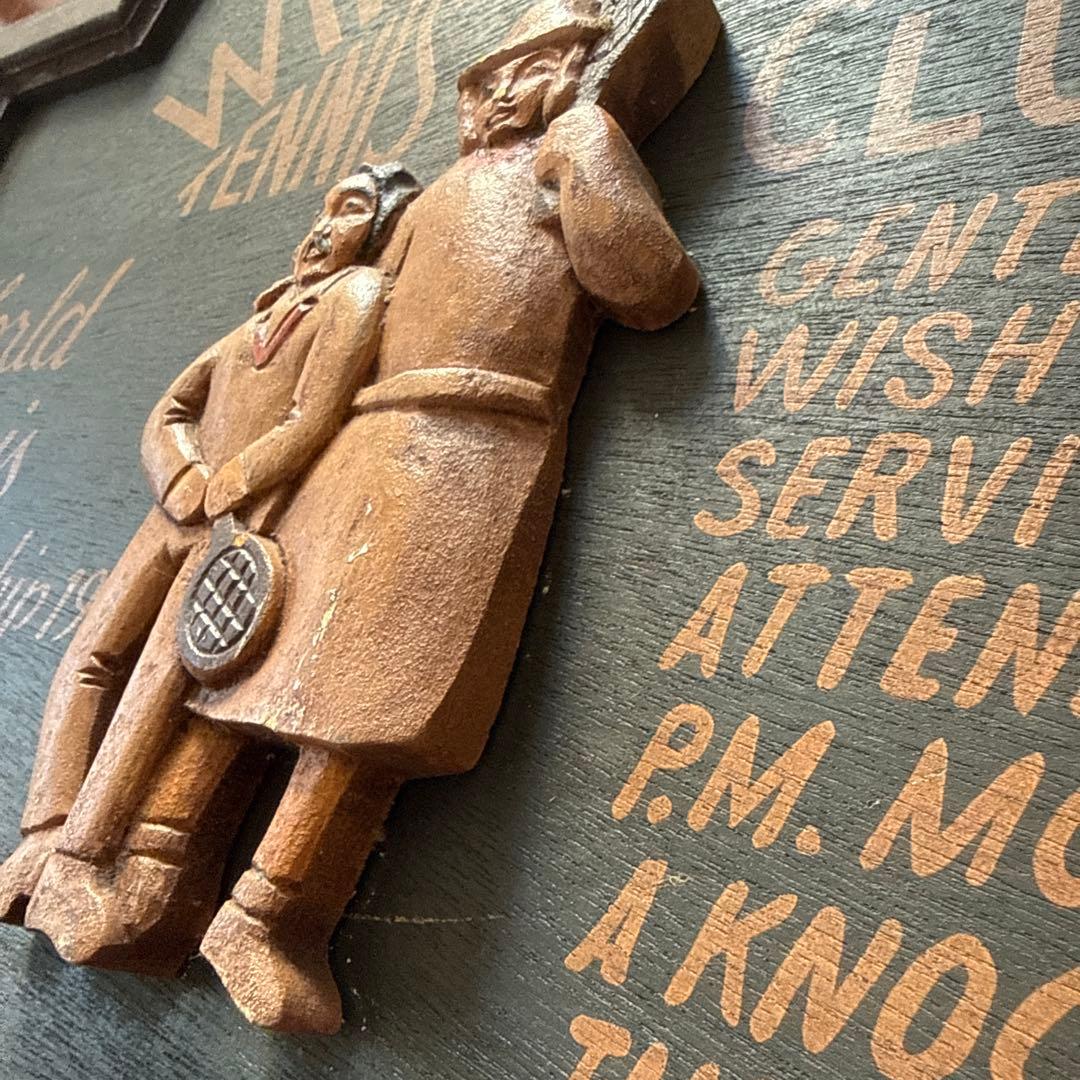 ウィンブルドン テニス 1922年 木製彫刻　アンテック　テニス大会　入手困難