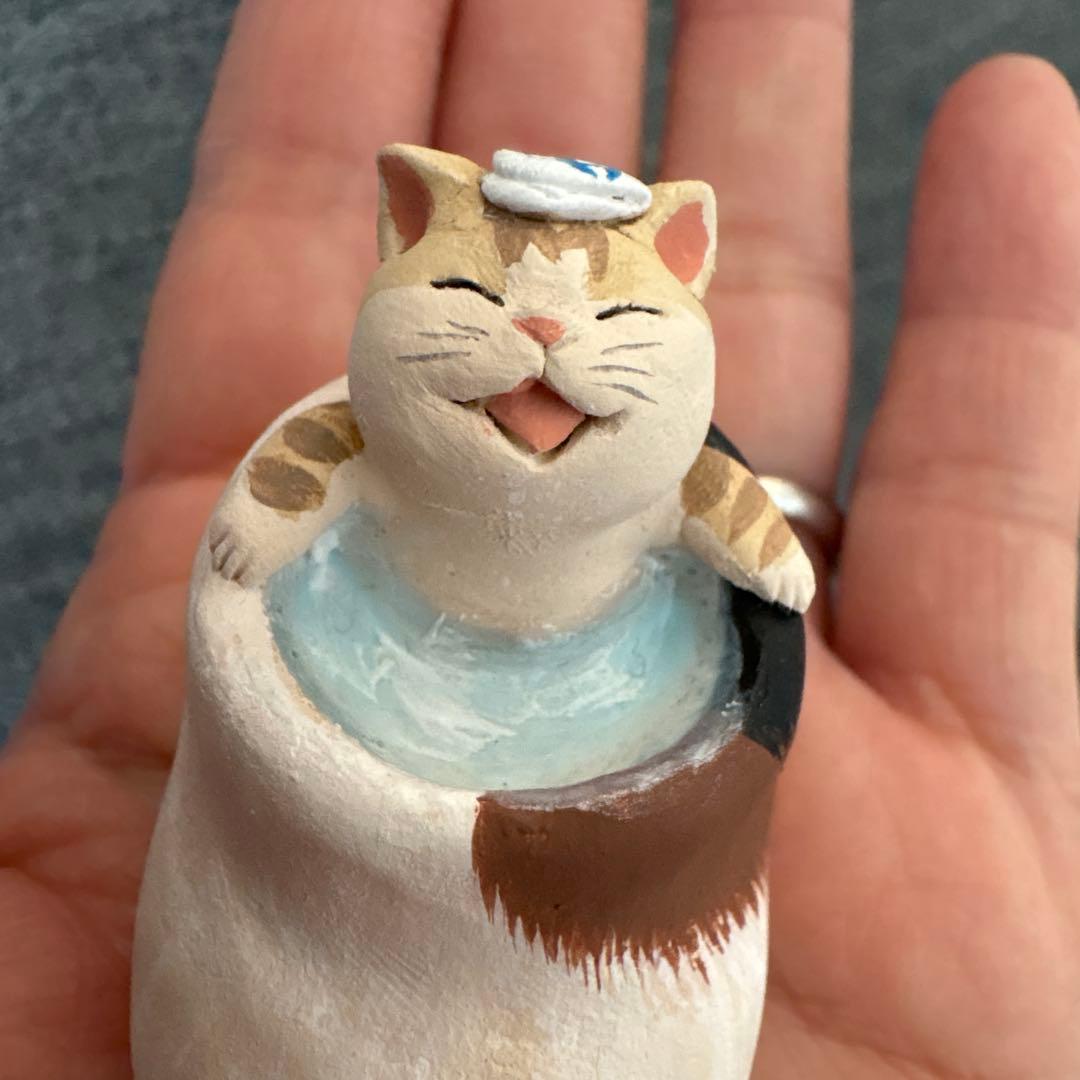 作家　もりわじんさん　サイン入り　猫足風呂　招き猫