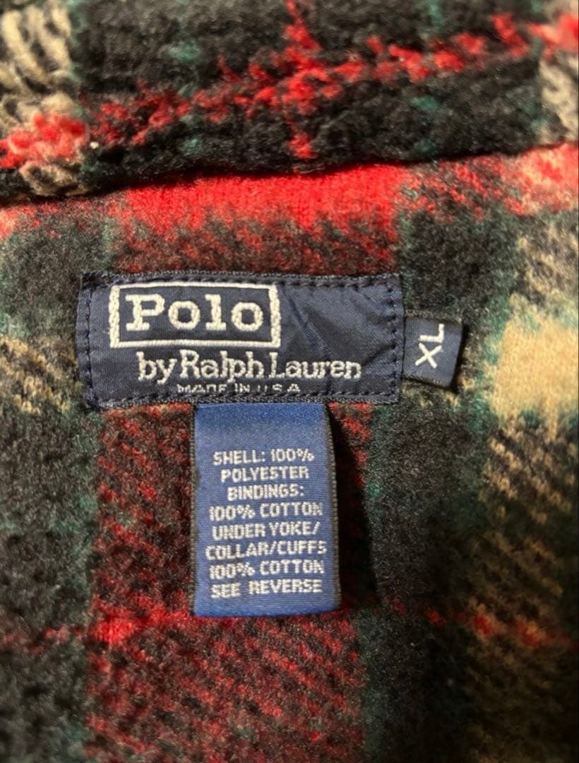 USA製 Polo by Ralph Lauren フリースXL レッド 90s
