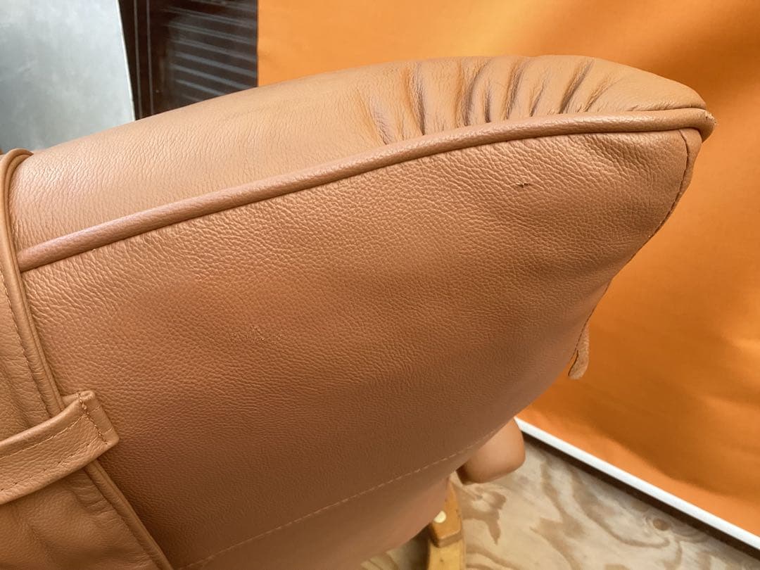 輸入品 高級 革張りリクライニングチェア 360°回転式 中古美品