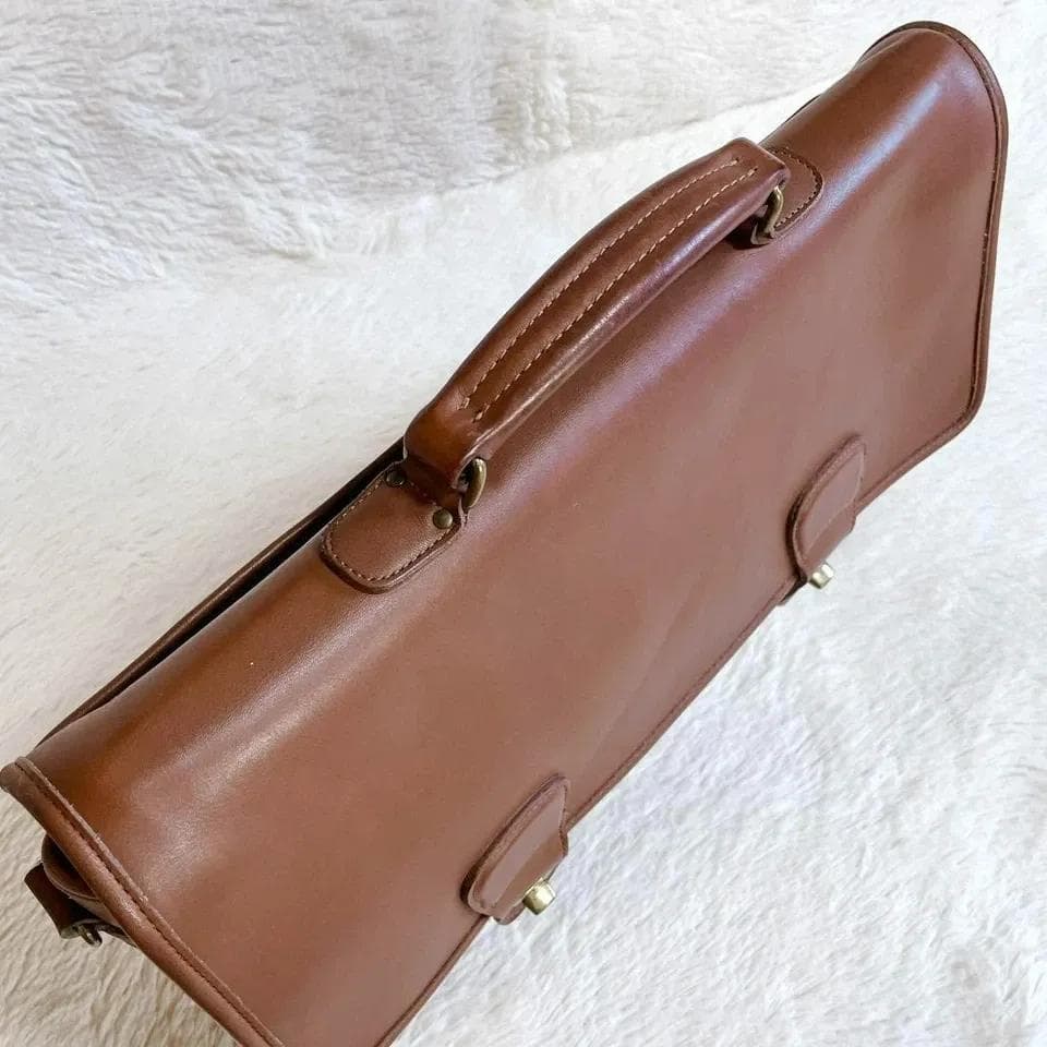 COACH レザー ビジネスバッグ ブラウン 5275 ダブル ターンロック