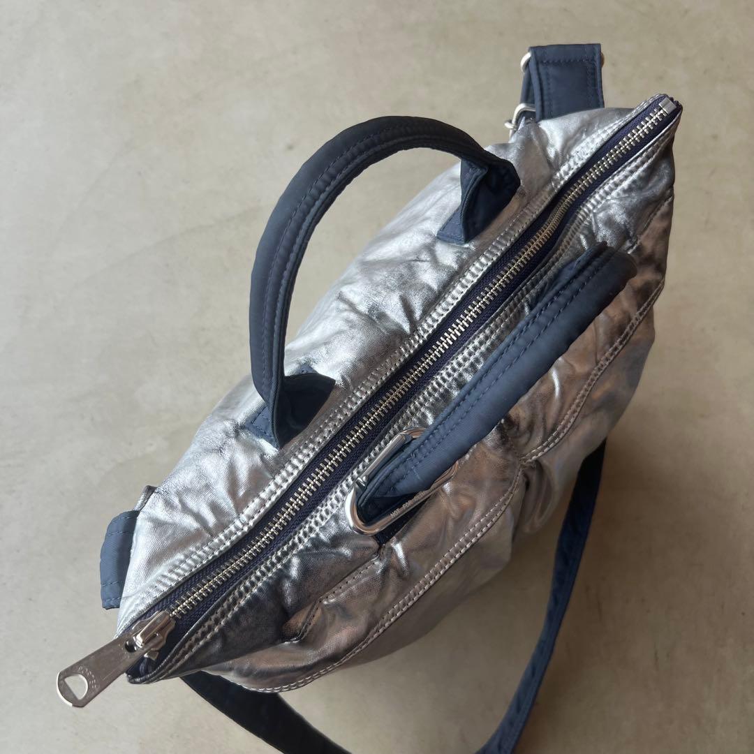【PORTER×プティローブノアー】シルバー　箔　ヘルメットバッグ　ポーター