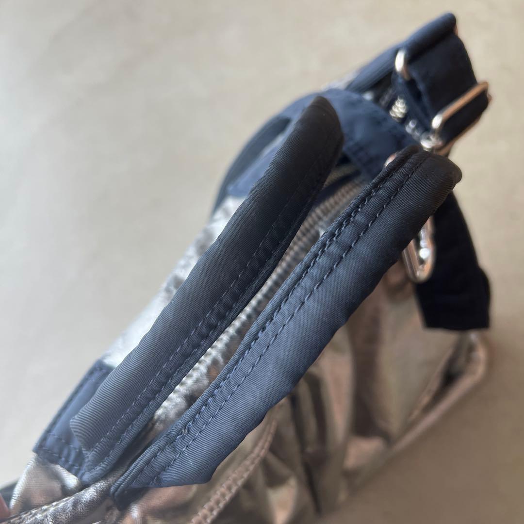 【PORTER×プティローブノアー】シルバー　箔　ヘルメットバッグ　ポーター