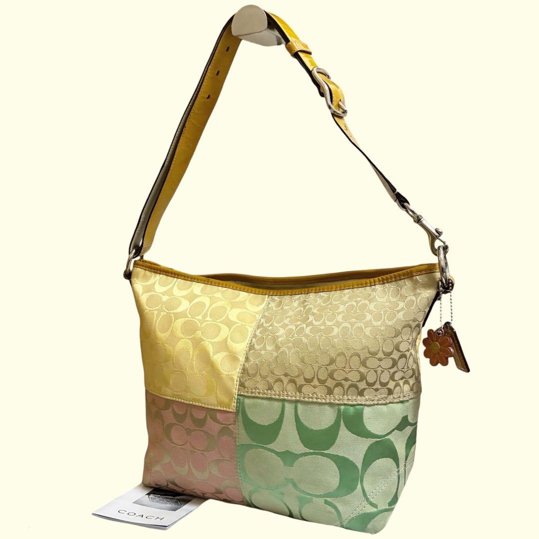 希少✨COACH コーチ パッチワーク マルチカラー Y2K ハンドバッグ