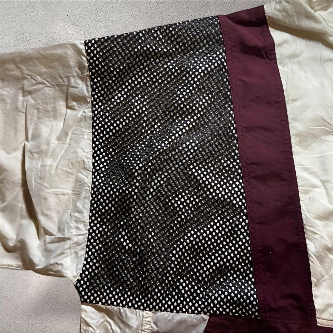 90s NIKEナイロンジャケットハーフジップ刺繍ロゴメッシュバックロゴドローコ