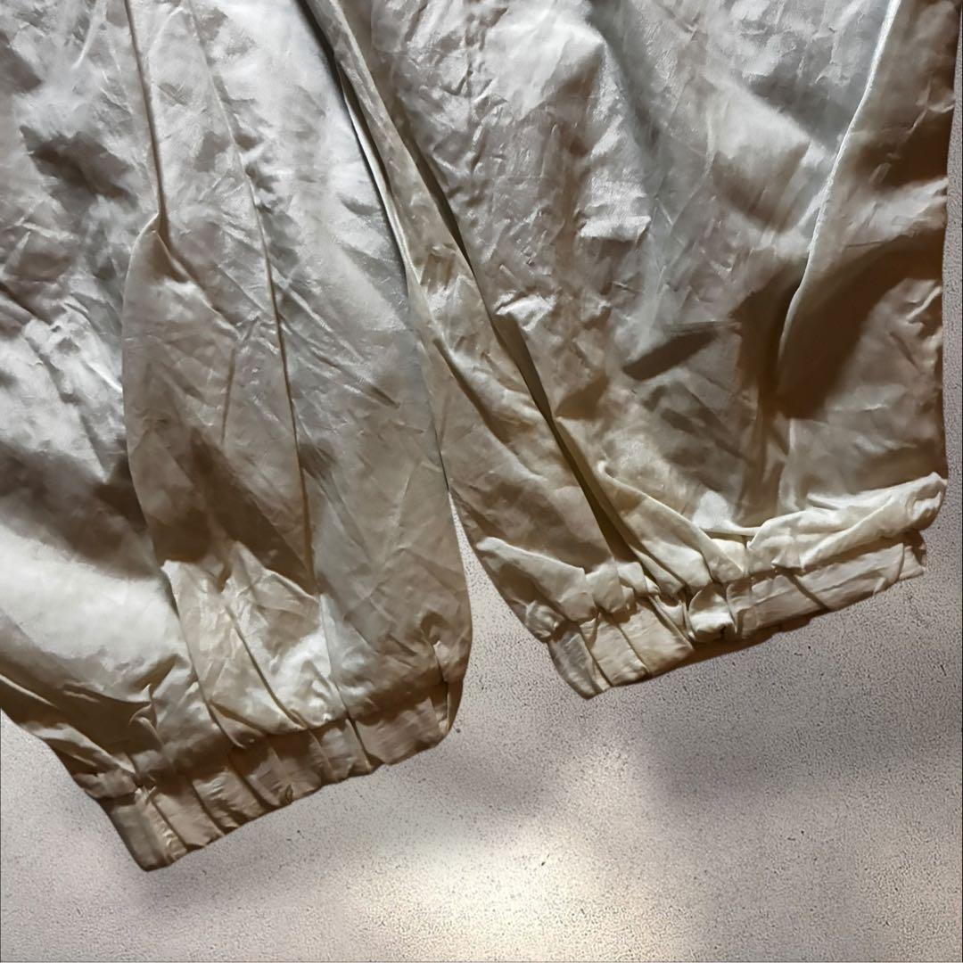 90s NIKEナイロンジャケットハーフジップ刺繍ロゴメッシュバックロゴドローコ