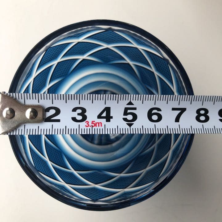 復刻薩摩切子 藍色切子碗 昭和レトロ✿︎