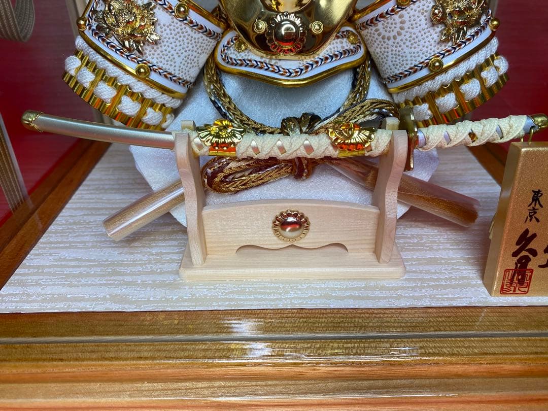 東京久月　五月人形　兜飾り　白木ガラスケース入・コンパクトサイズ