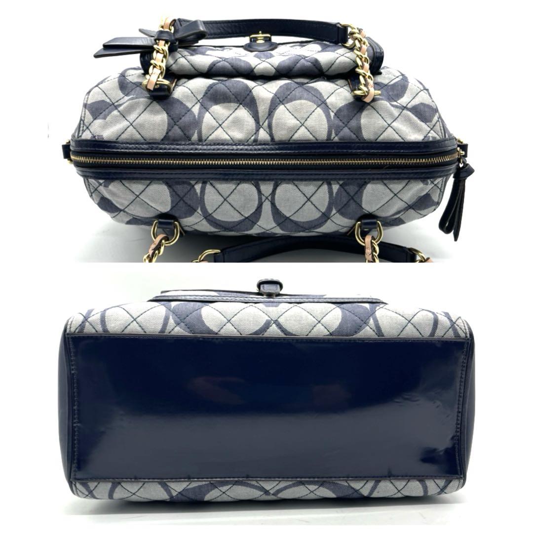 【希少】コーチ シグネチャー キルティングデニム 2way ショルダーバック