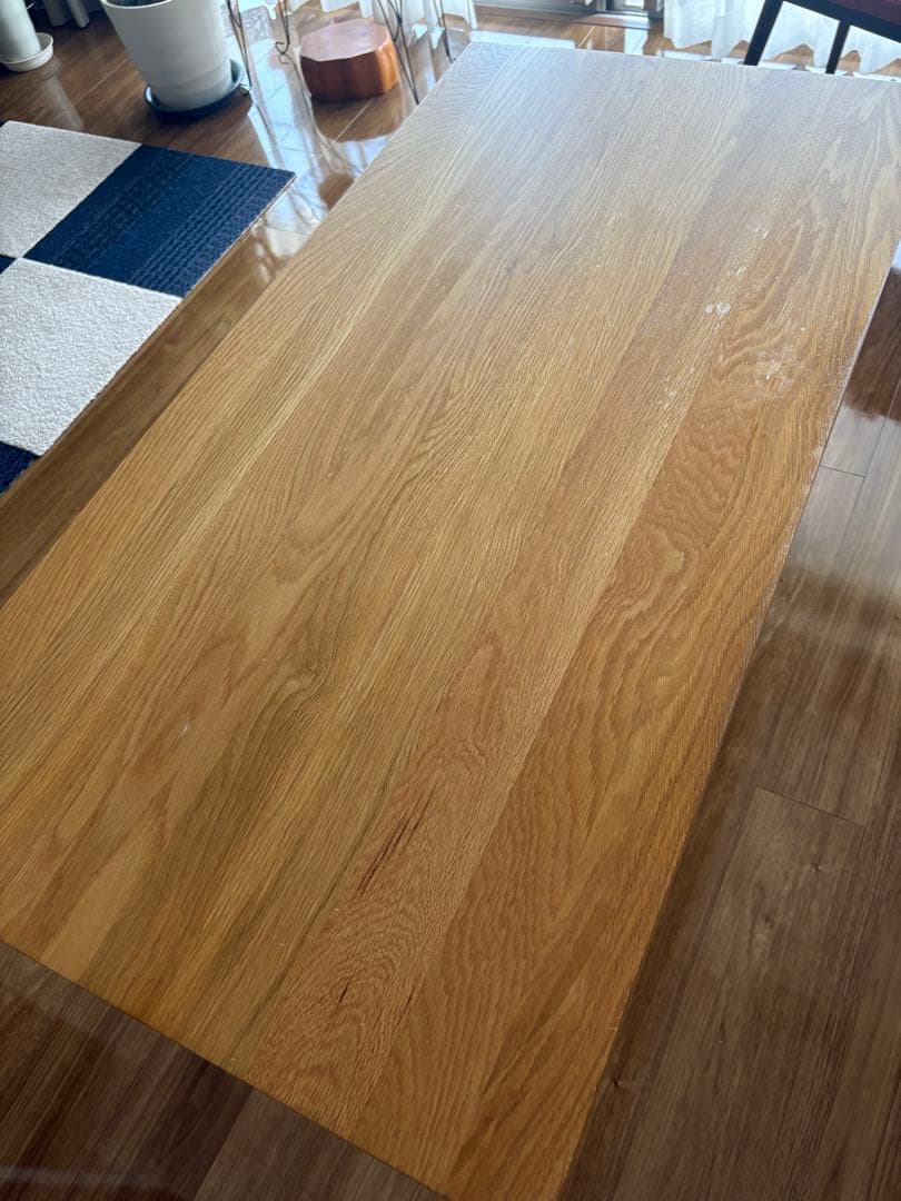 無印良品　無垢材デスク(引出付)オーク材