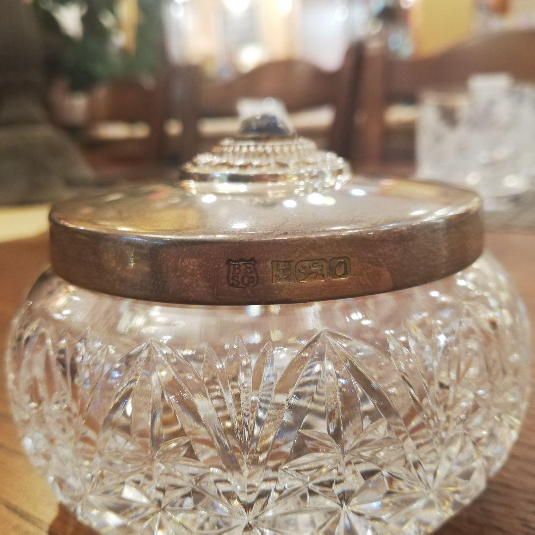 ◇英国アンティーク　スターリングシルバー蓋付　キャンディーボウル